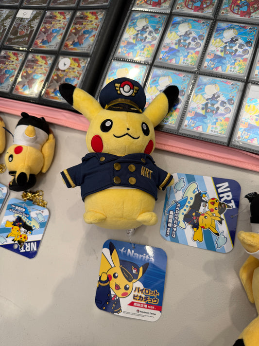 Pikachu Captain Plushie - Pokémon Center Narita Airport Exclusive