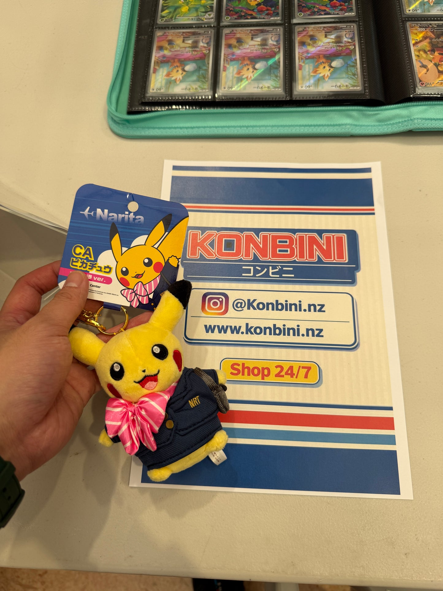 Pikachu Flight Attendant Keychain - Pokémon Center Narita Airport Exclusive
