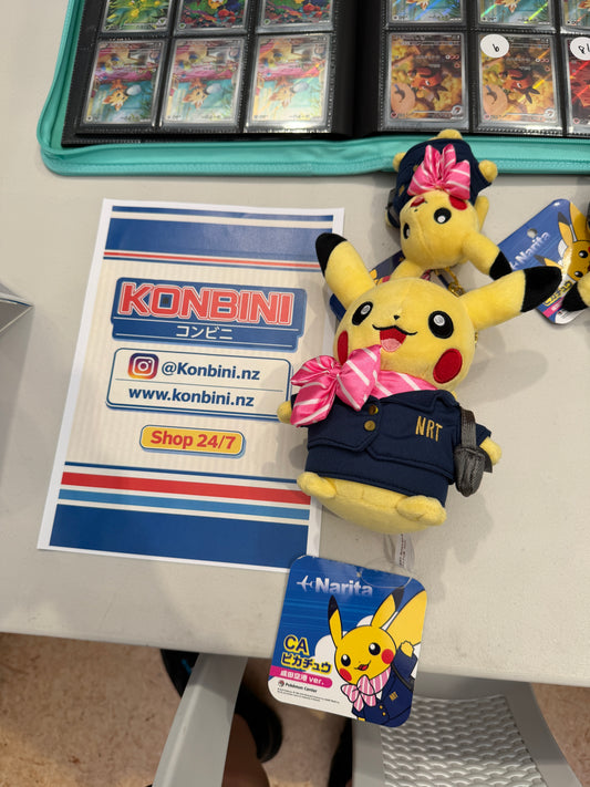 Pikachu Flight Attendant Plushie - Pokémon Center Narita Airport Exclusive