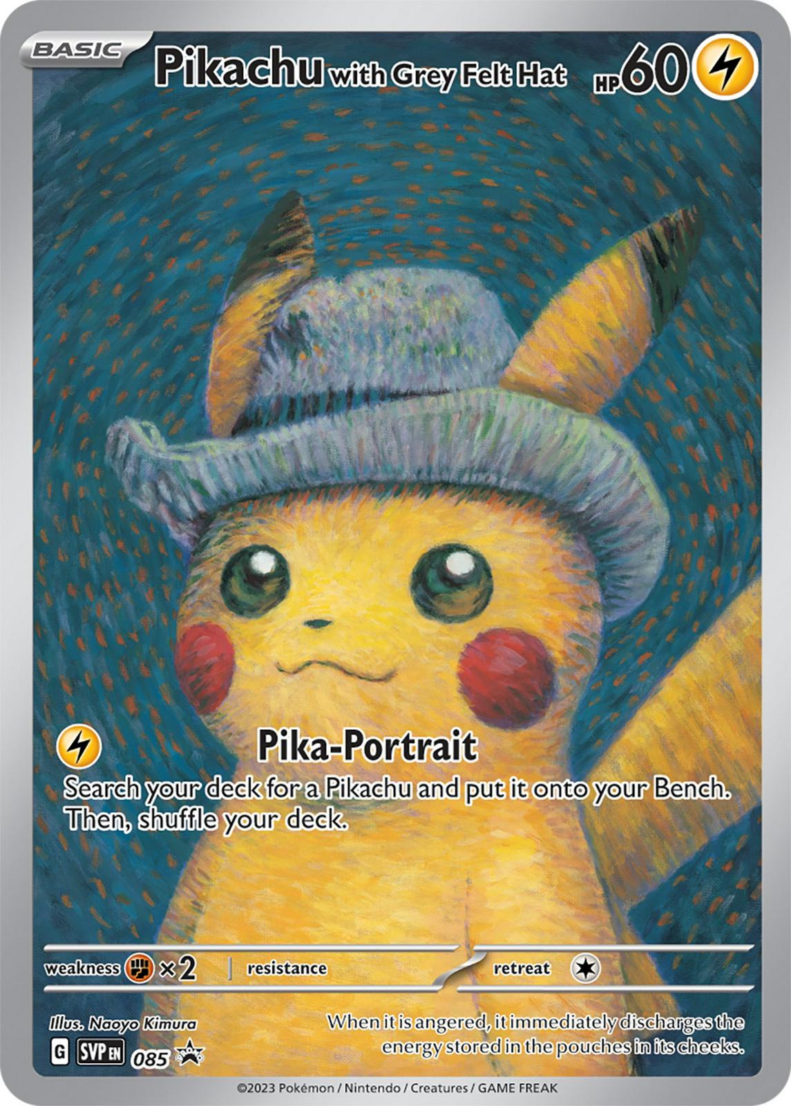 Pikachu with Grey Felt Hat - 085
